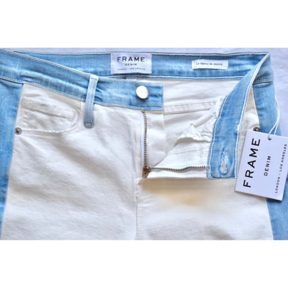 FRAME DENIM WOMEN NWT LE SKINNY DE JEANNE COLORBLOCK ARIZONA JEAN. SIZE 26 - Picture 9 of 11